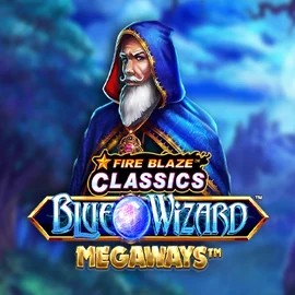 Official Slots logo: Fire Blaze Blue Wizard Megaways by Rarestone Gaming at Lamabet Casino