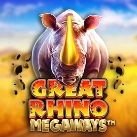 Great Rhino Megaways online game logo by Pragmatic Play on lamabets.net
